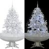 Day and Night - Day and Night Christmas Tree with Snow with White Umbrella Base 140 Cm