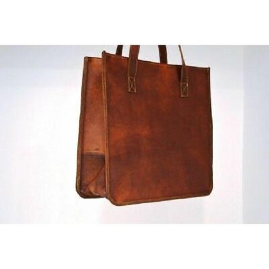 Genuine Brown Leather Women Vintage Looking Tote Shoulder Handmade Purse Bag