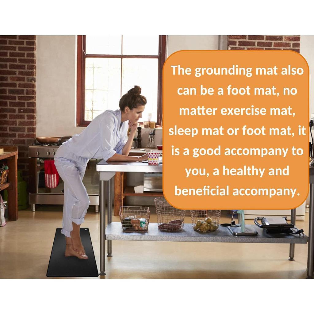 Grounding Mat for Improving Sleep, Grounding Pad for Health, Grounding Bed Mat with Grounding Cord for Better Working (35.5 * 23.6inch/90*60cm)