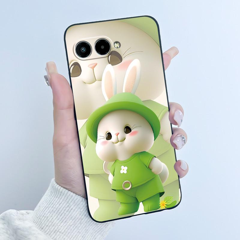 Чехол для телефона TCL T-Mobile Revvl 8 T Phone 3 Чехол Роскошный Милый Любовь Кролик Забавный Черный ТПУ Мягкий Силикон Защитная Задняя Крышка