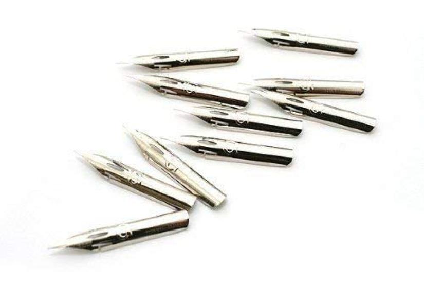 Держатель пера Tachikawa Comic Pen, хромированное перо Zebra Comic G Model x 10 (Т-40) + (ПГ-6С-СК)