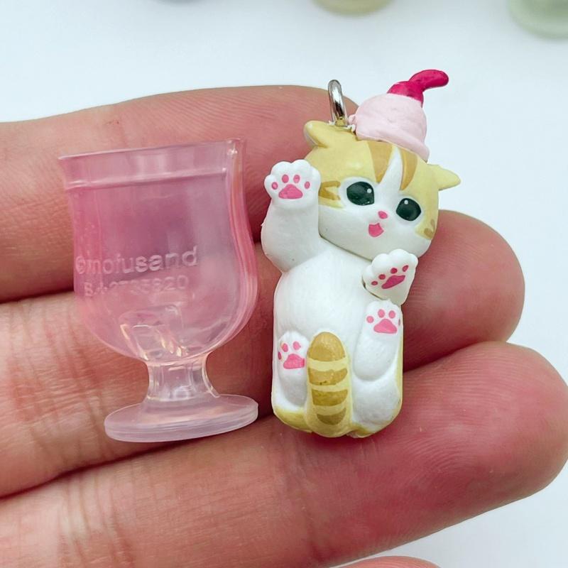  New Mofusand Cat Pudding Cold Drink Pendant Mini Figures Blind Box Anime Figures Ornaments Dolls Birthda Xmas Gifts Toy