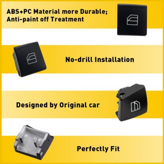 4* Switch Window Button Cap Cover For Benz Mercedes- W204 W212 C-Class E200 A207