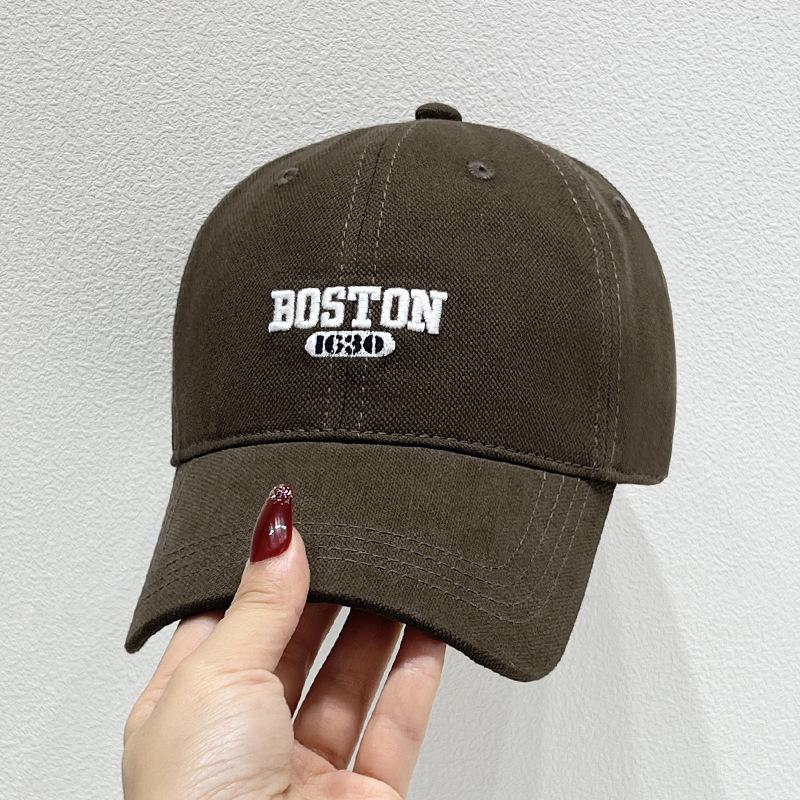 "Autumn Korean Style Embroidered Baseball Cap for Women & Men with Large Head Circumference"