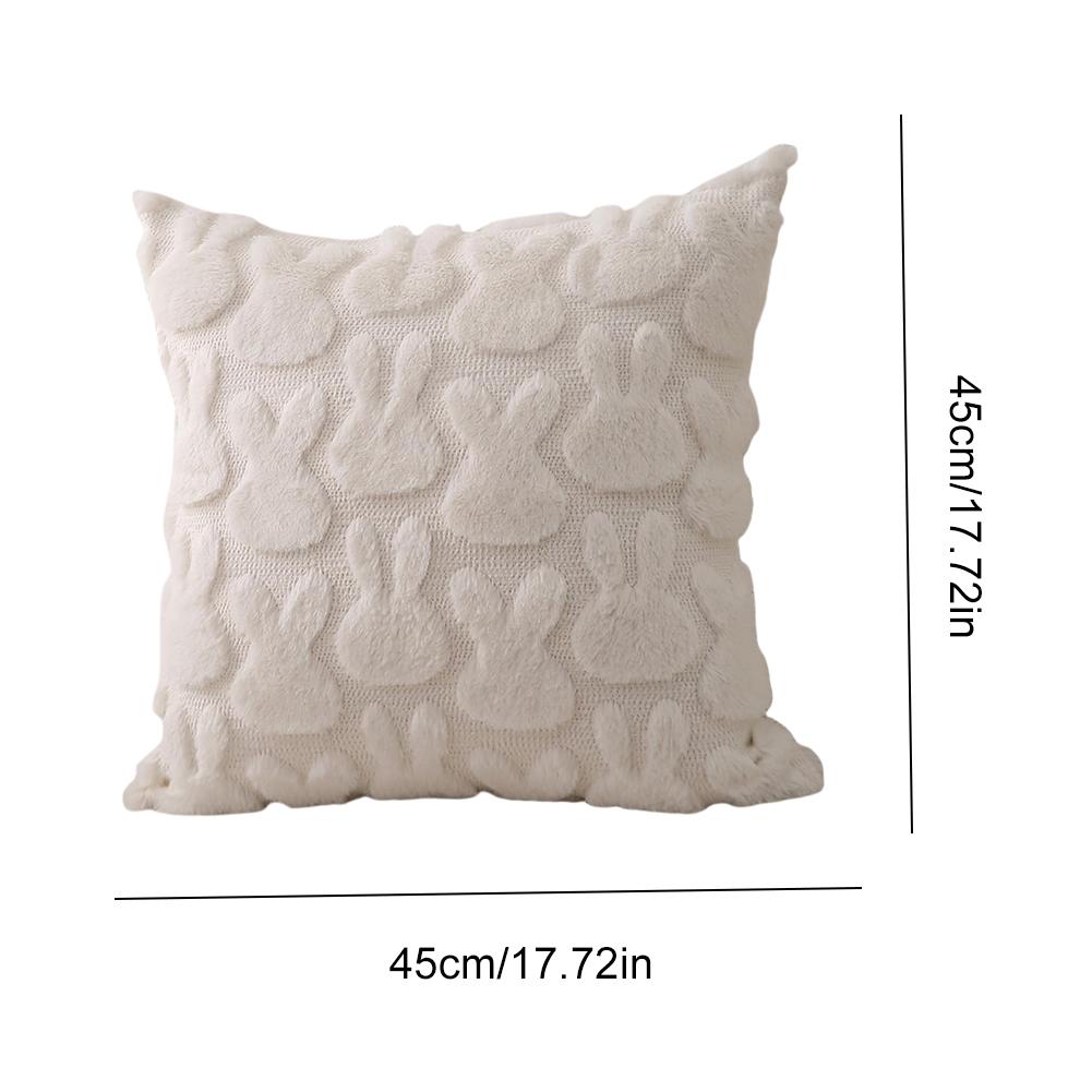 Easter Rabbits Throw Pillow Cover 45x45cm Happy Easter Pillow Cover Bunny Soft Cushion Case Decorative Pillow Covers for Home
