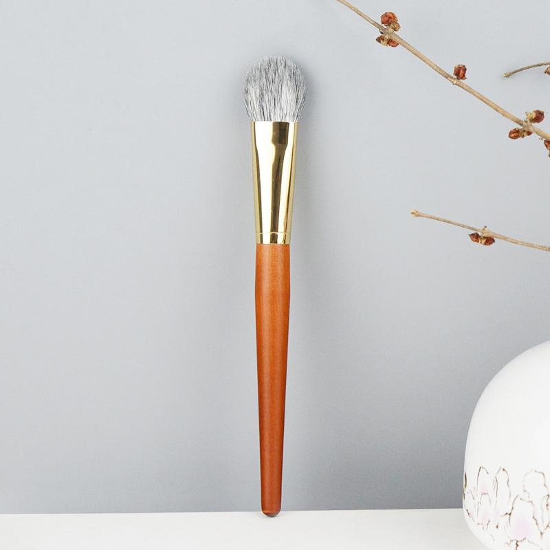 Кисть для румян из натурального ворса, кисть для детализации лица, кисти для макияжа теней, козий ворс, румяна, бронзер, профессиональные основные косметические инструменты