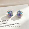 High-end three-dimensional fantasy crystal butterfly earrings pearl zircon fashion stud earrings niche personality light luxury earrings women