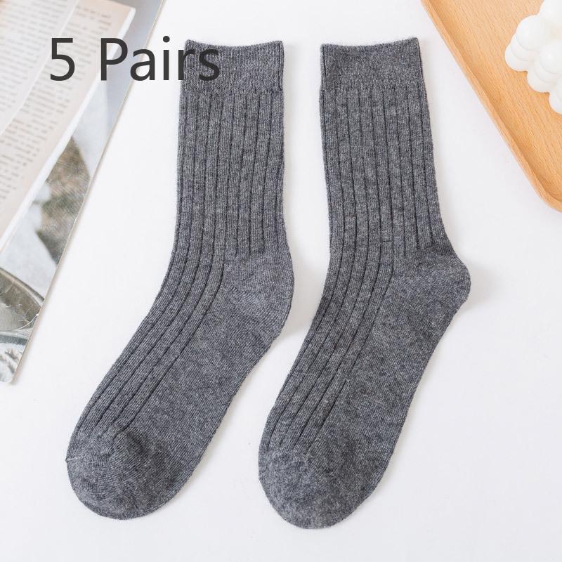 5 пар мужских толстых теплых шерстяных длинных носков на осень и зиму