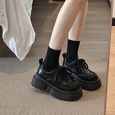 Маленькие кожаные туфли на платформе в британском стиле женские весна 2025 новые для ношения на улице юбка лоферы Мэри Джейн одинарные туфли женские