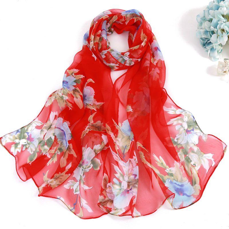 Women's Winter Long Fashion Chiffon Printed Decorative Scarf