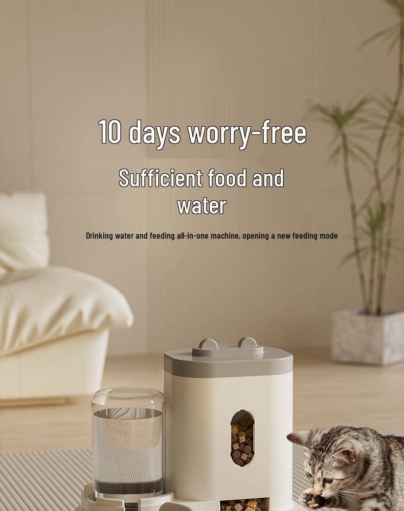 Фонтанчик для воды и кормушка для домашних животных: Автоматическая миска для кошек и собак с хранилищем для корма и диспенсером для воды