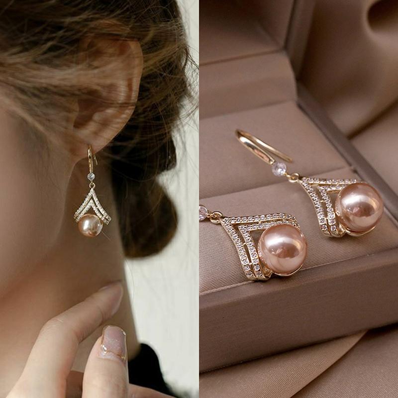 1pair Tassel Earrings Imitation Pearl Flowers Fringe Long Dangle Earrings For Women Elegant Temperament Dainty Luxury Jewelry