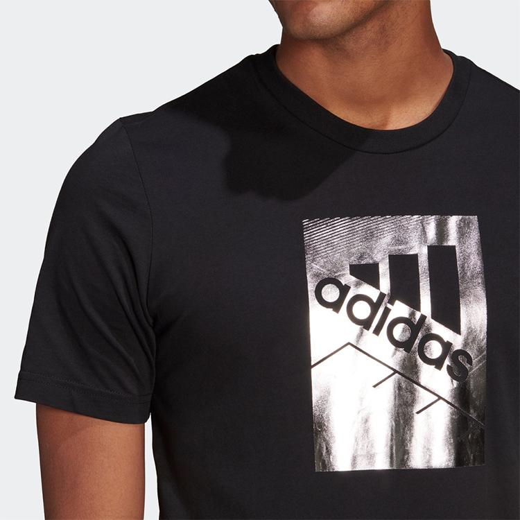 adidas Футболки Мужские Черные С Круглым Вырезом Умеренный Прямой Крой GL3033