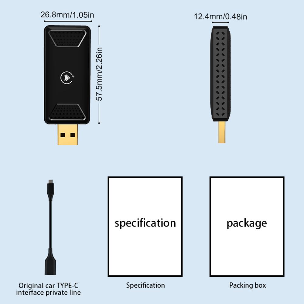 Беспроводной адаптер CarPlay Android Auto Android 12 Smart AI Box Plug & Play для OEM проводных CarPlay Android Auto автомобилей