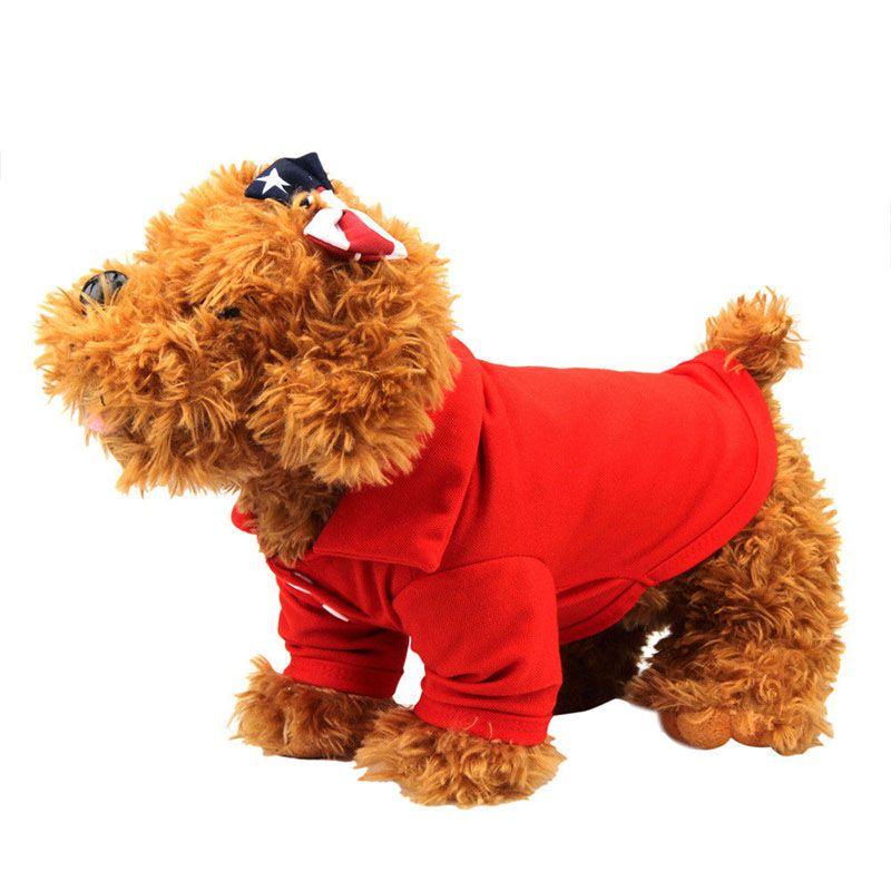 Модная очаровательная футболка-поло для питомца на лето, ярких цветов для собак и кошек