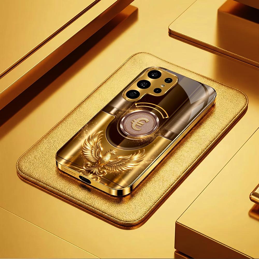 Wealth Phoenix Pattern phone case glass s26 ultra case s25 ultra case for Samsung Galaxy S26 S25 S24 S23 S22 FE Ultra Plus
