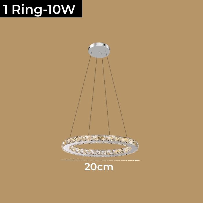 Nordic Crystal Ring LED Chandelier Luxury Stainless Steel Dimmable Pendant Lamp Kitchen Dining Room Ceiling Chandeliers Lighting