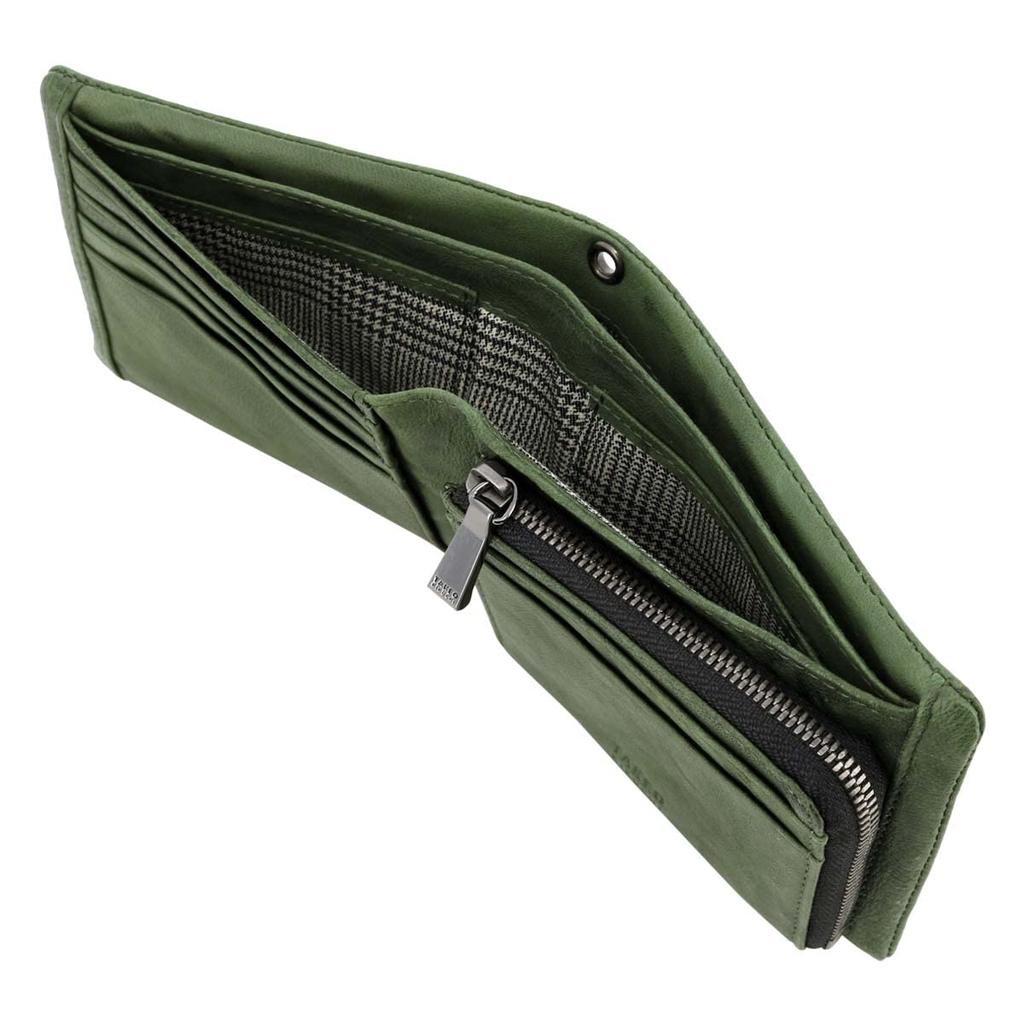 Мини-кошелек с двумя отделениями из натуральной кожи Oyster Limited Color 720624 Складной кошелек с двумя отделениями из овчины, зеленый [Takeo Kikuchi] для мужчин