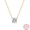 Stylish And Simple Ins Style S925 Sterling Silver Single Luxury Zircon Diamond-Encrusted Women'S Collarbone Necklace