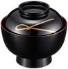 Maeju lacquerware Чаша Zoni, Узелковый дизайн, Черная с красной внутренней стороной, Традиционное ремесло, Лак Яманака, 450 мл, Сделано в Японии, 3T-420