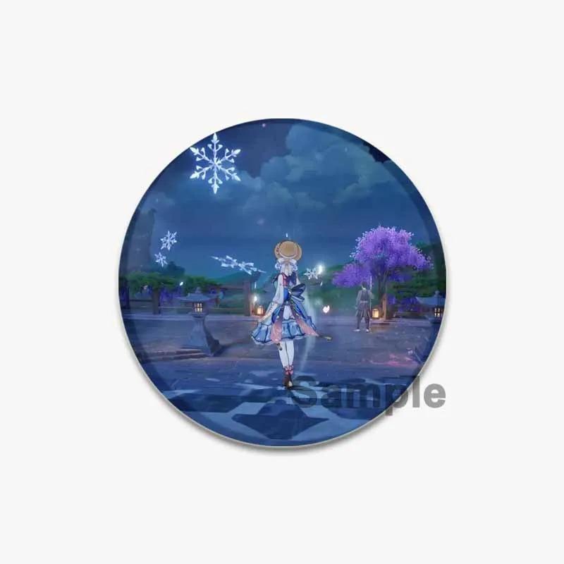 32/44/58mm Genshin Impact Badges Cute Game Anime Lapel Pins 32/44/58mm Round Broochs for Backpack Clothes Accessories Fan Jewelry Gifts