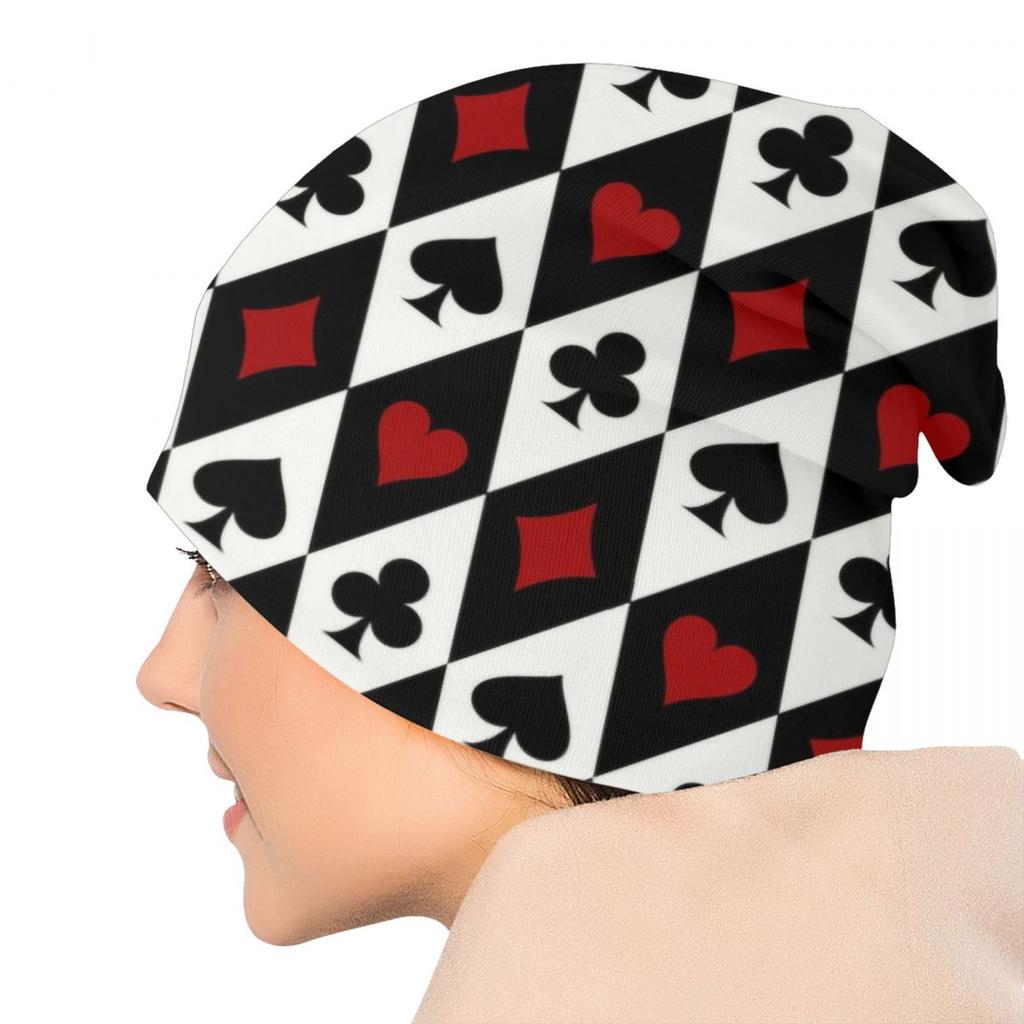 Крутые шапки с капюшоном для покера, вязаные шапки в стиле хип-хоп для женщин унисекс, осенне-зимние теплые шапки для азартных игр, карточные игры, шапки с черепами