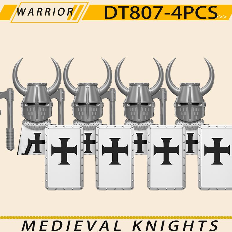 Medieval Military Jerusalem Tripoli Knight Building Blocks Castle Lionheart Hospital Teutonic Soldier Figures Warrior Bricks Toy