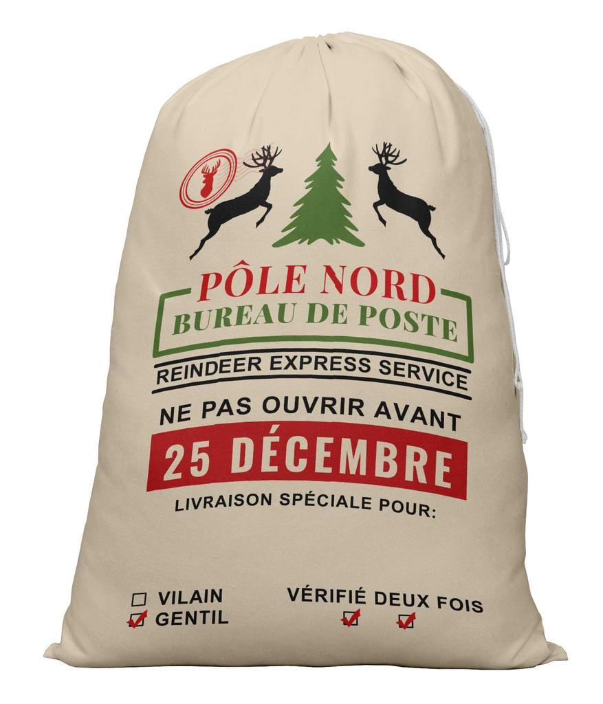 Printtoo 2 шт. Большие мешки Санты с завязками на шнурке, холщовые рождественские подарочные сумки для детей, Рождество 27x20 дюймов