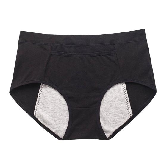Женские менструальные трусы с карманом однотонные больших размеров мягкие с эффектом лифтинга ягодиц со средней посадкой бесшовные эластичные непромокаемые трусы для периода менструации