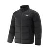 Comfortable Simple Versatile Solid Color Zip-Up Short Down Jacket Unisex Outerwear Black AYMV093-1