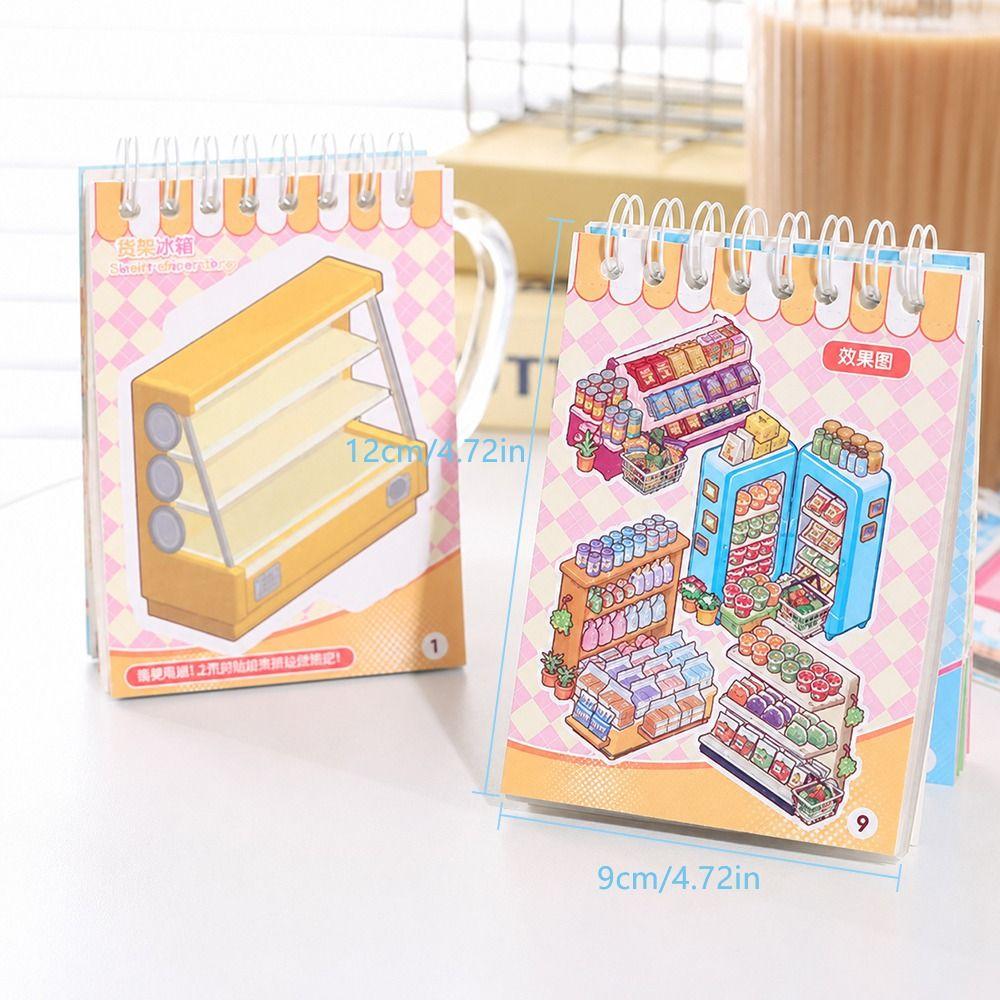 Cartoon 3D Landscape Sticker Book Decorative Miniature Scene Collage DIY Cabin Scene Sticker  Toy