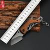 Stainless Steel Mini Folding Knife Portable Outdoor Knife Bottle Opener Multifunctional Knife Outdoor Survival Knife Wooden Handle Pocket Knife