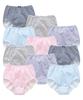 Nissen Elastic Plus Basic Size L Women's Deep-Leg High-Waist Panties, 10-Piece Set, 100% Cotton, Waist, Size, Striped,