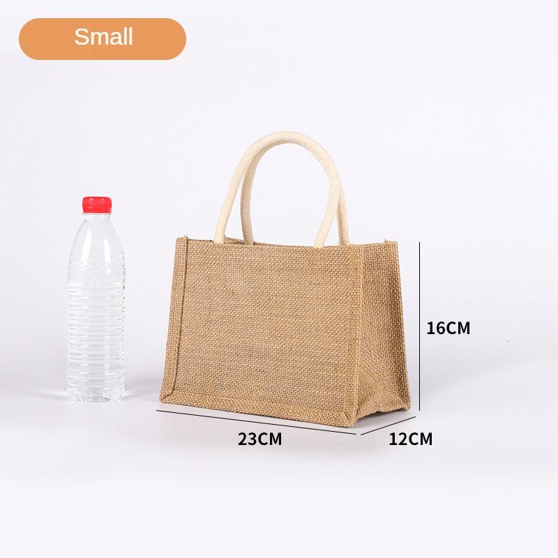 1PC Vintage Linen Tote DIY Beach Handbags Eco Friendly Shopping Bag Organizer Portable Large Capacity Handbag XS/S/M/L/XL