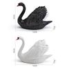 Wild Animal Swan Model: Children's Cognitive Farm Decor - White & Black Swan Ornament