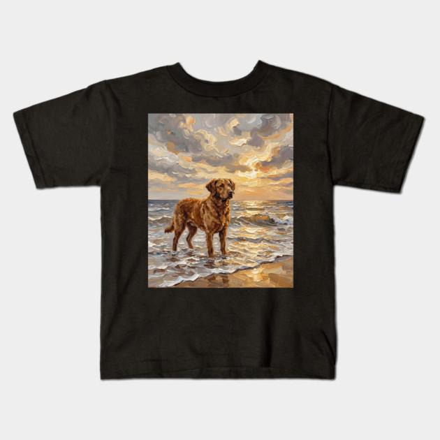 Boys Girls Soft Cotton Graphic Tees Beach Days - Chesapeake Bay Retriever Breathable Daily School Wear Kids T-Shirts