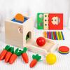 New Children's Early Education Radish Pulling Coin Box Stick Throwing Multifunctional Montessori Intelligence Box Wooden Toys