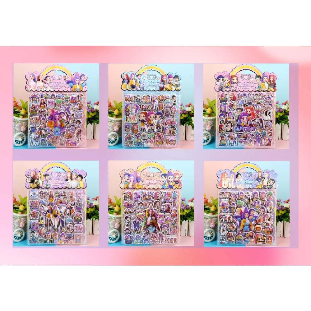 New Children's 3D Cartoon Stickers Rumi Mira Demon Hunter Creative DIY Double Layer Children's Decorative Toys Gifts