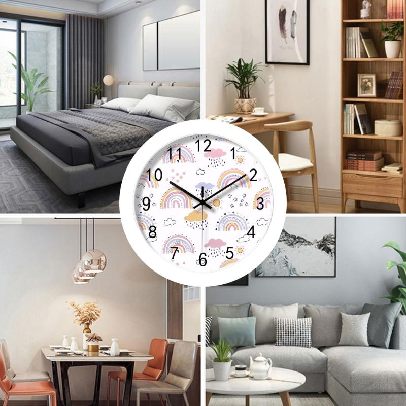 Colorful Kids Teaching Wall Clock Quiet Battery Operated Telling Time Learning Clock for Bedrooms Playrooms Classrooms
