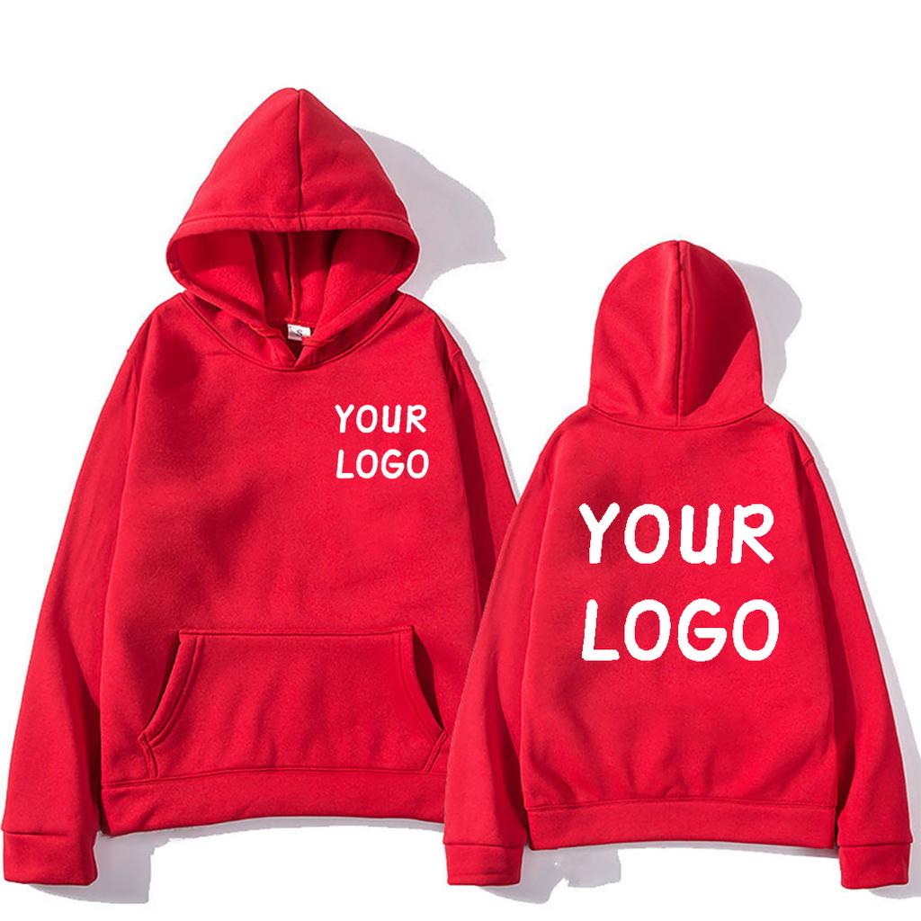 DIY Custom Your Brand LOGO Printed Men Women Casual Hoodie Top Solid Color Pullover Street Personality Sweatshirt Custom Gifts