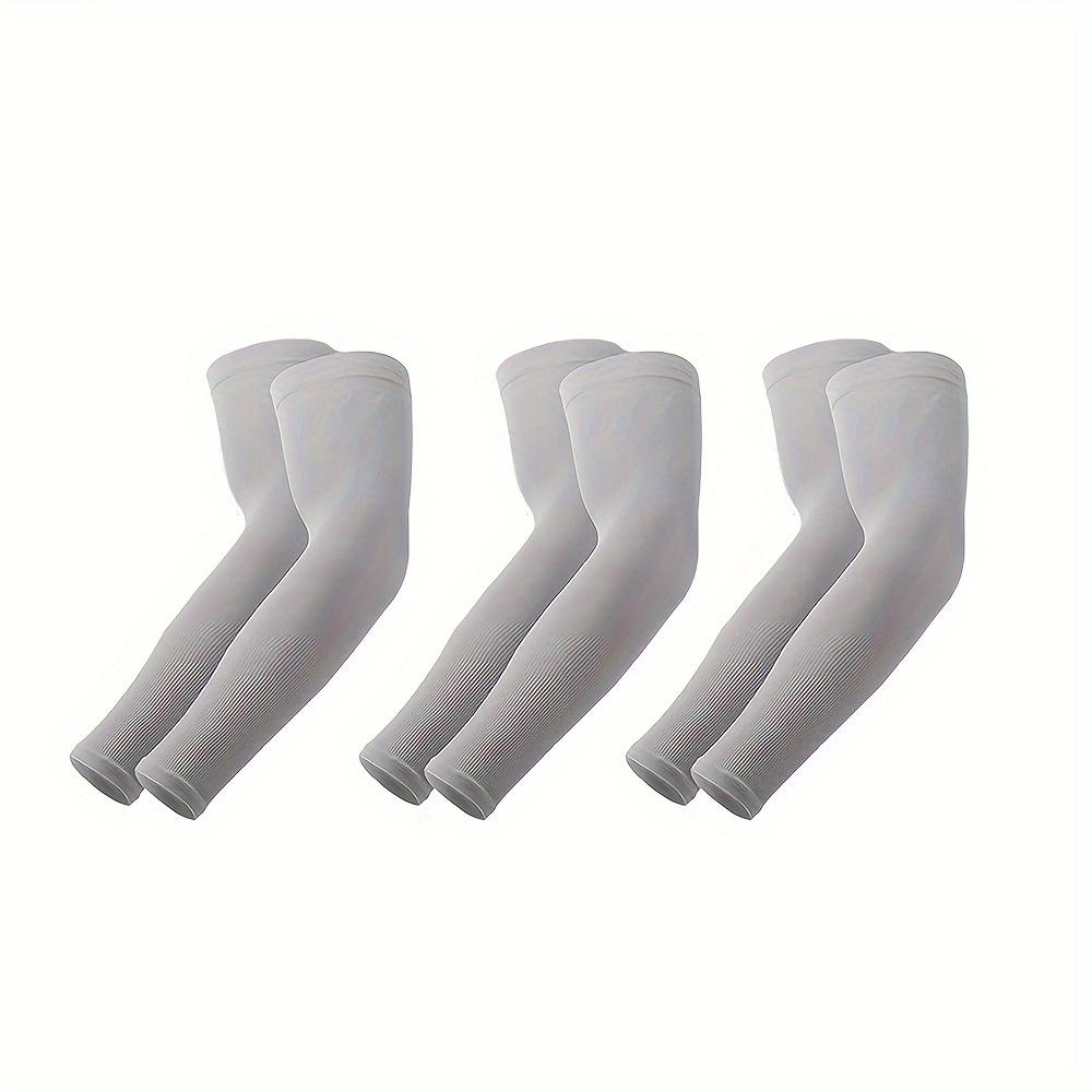 3 Pairs Ice Silk Arm Sleeves, UV Protection Cooling Sleeves, Breathable Stretch Sunscreen Sleeves for Cycling & Outdoor Sports