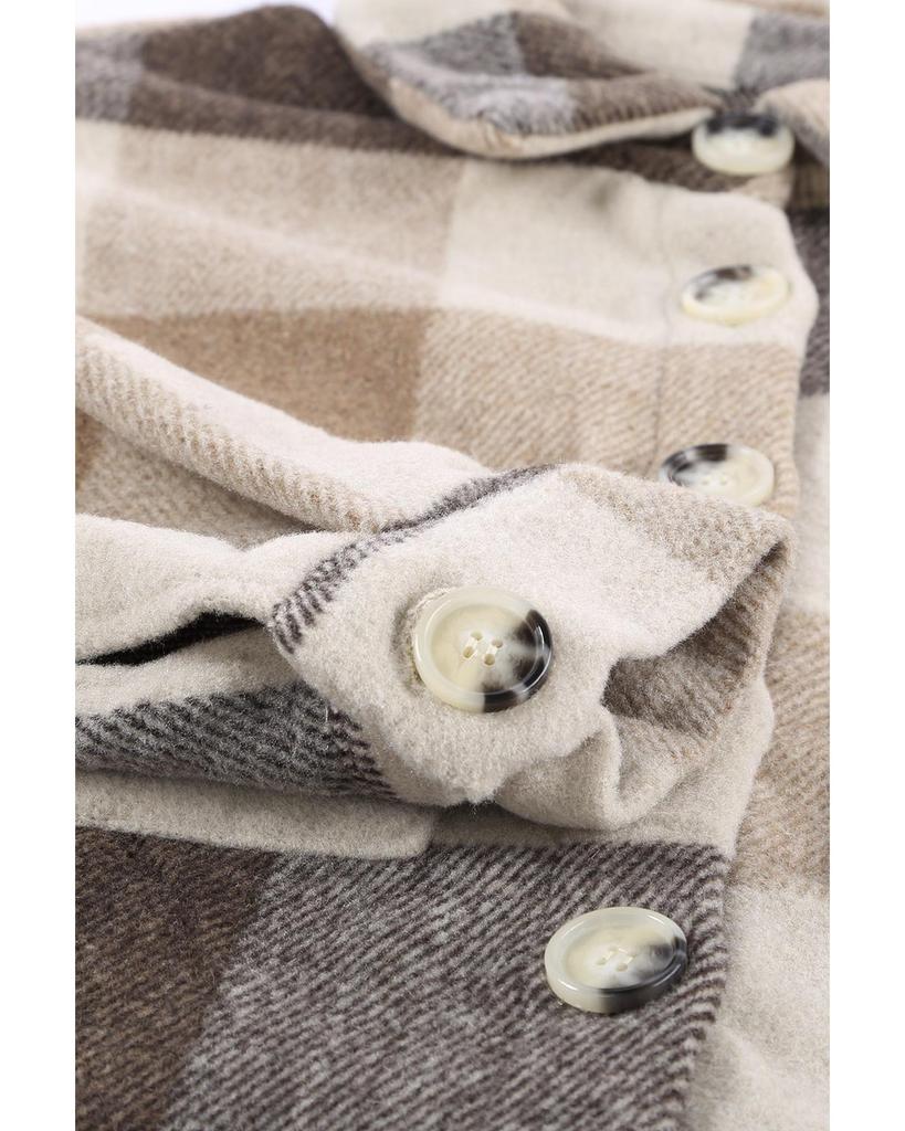 Azura Exchange Color Block Buttoned Long Sleeve Jacket with Pocket