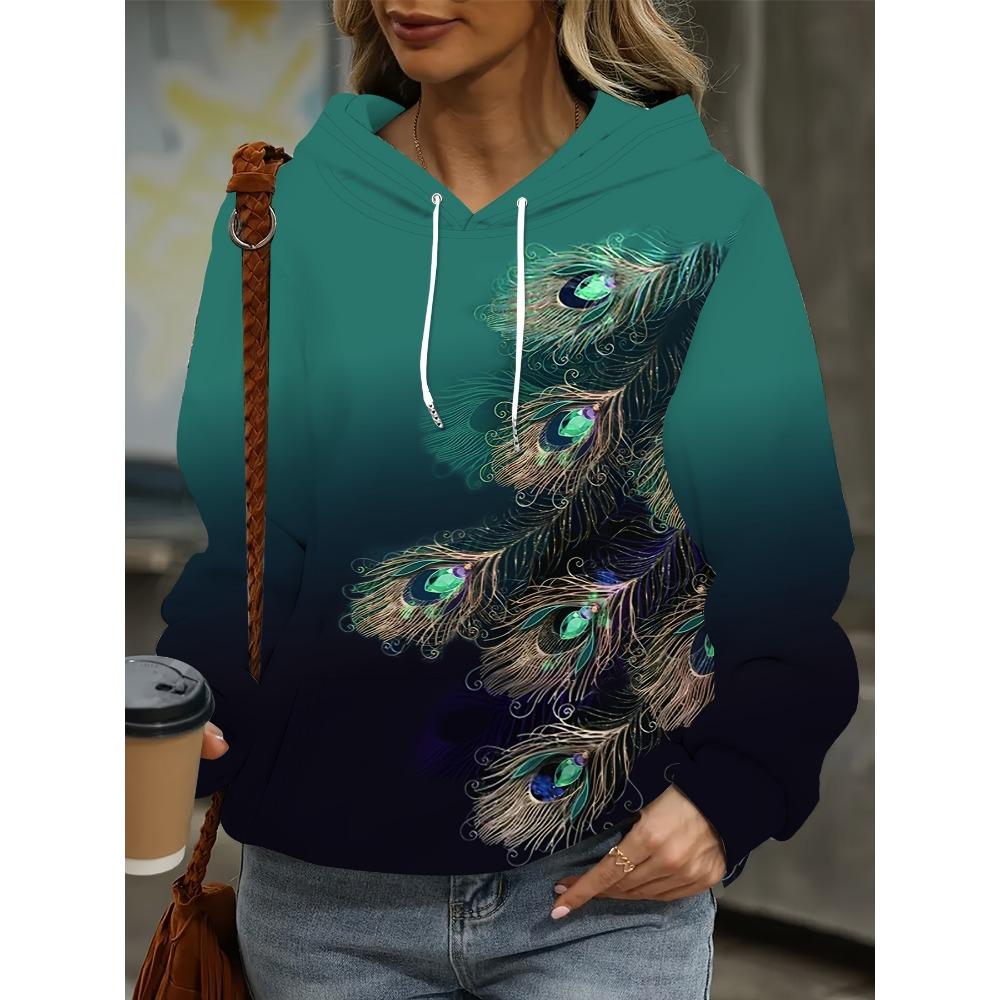 2025 Женские топы осень и зима толстовки женские свободные с цветочным принтом бабочки 3D-принт модные повседневные толстовки