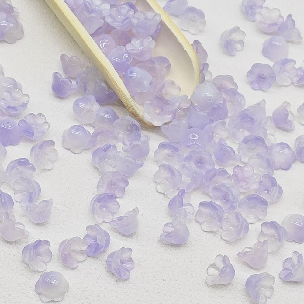 50 шт./набор Аксессуары Колокольчик Стеклянные бусины Стеклянные бусины Форма цветка-трубы Стеклянные бусины Женщины