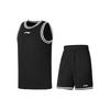 Li Ning Sports Basketball Series Competition Training Basketball Suit Set Men Sportswear Black AATS003-6