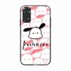 Чехол H-9 Pochacco Black Sofe для iPhone 16 15 Plus 14 13 Mini 12 11 Pro 8 6 6S SE 5 XR XS Max Realme C30 C33 C32 9I VIVO V29 V27 V23 Y36