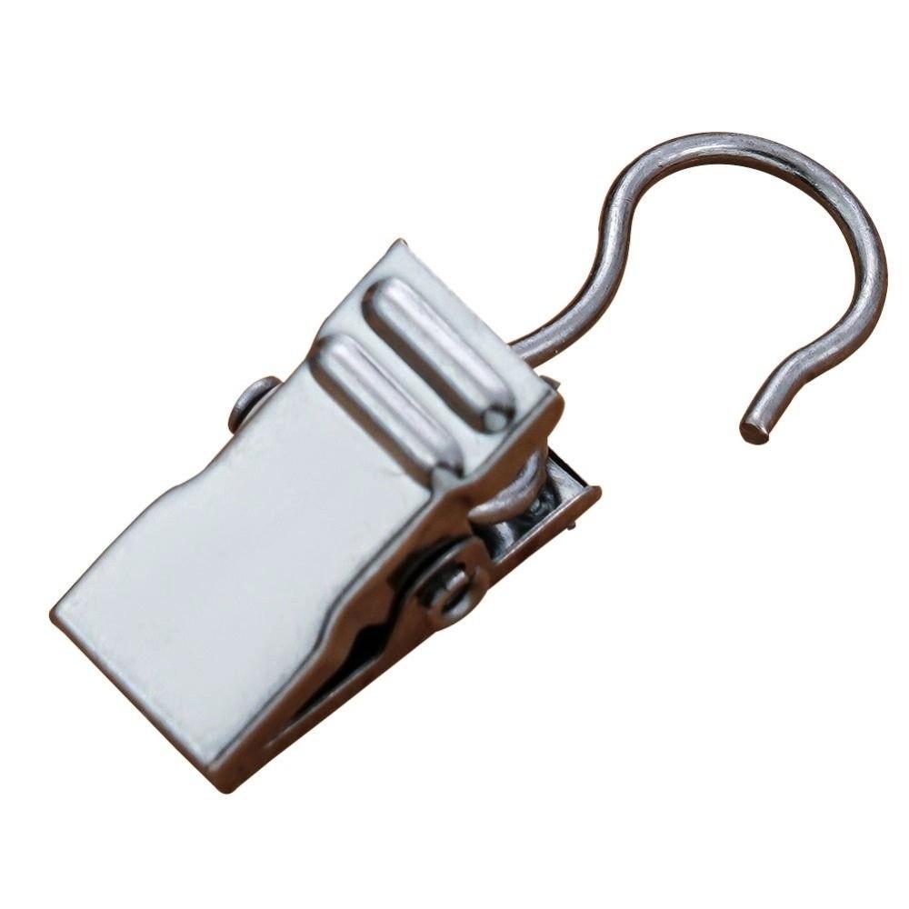 100Pcs Stainless Steel Window Curtain Clips Hanging Opening/Closed Mouth Shower Curtain Hook Clips Small Fixed Drapes Clamp