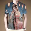 2024 летняя новая 3D-печатная футболка с коротким рукавом и круглым вырезом в античном стиле с нежной красотой для мужчин