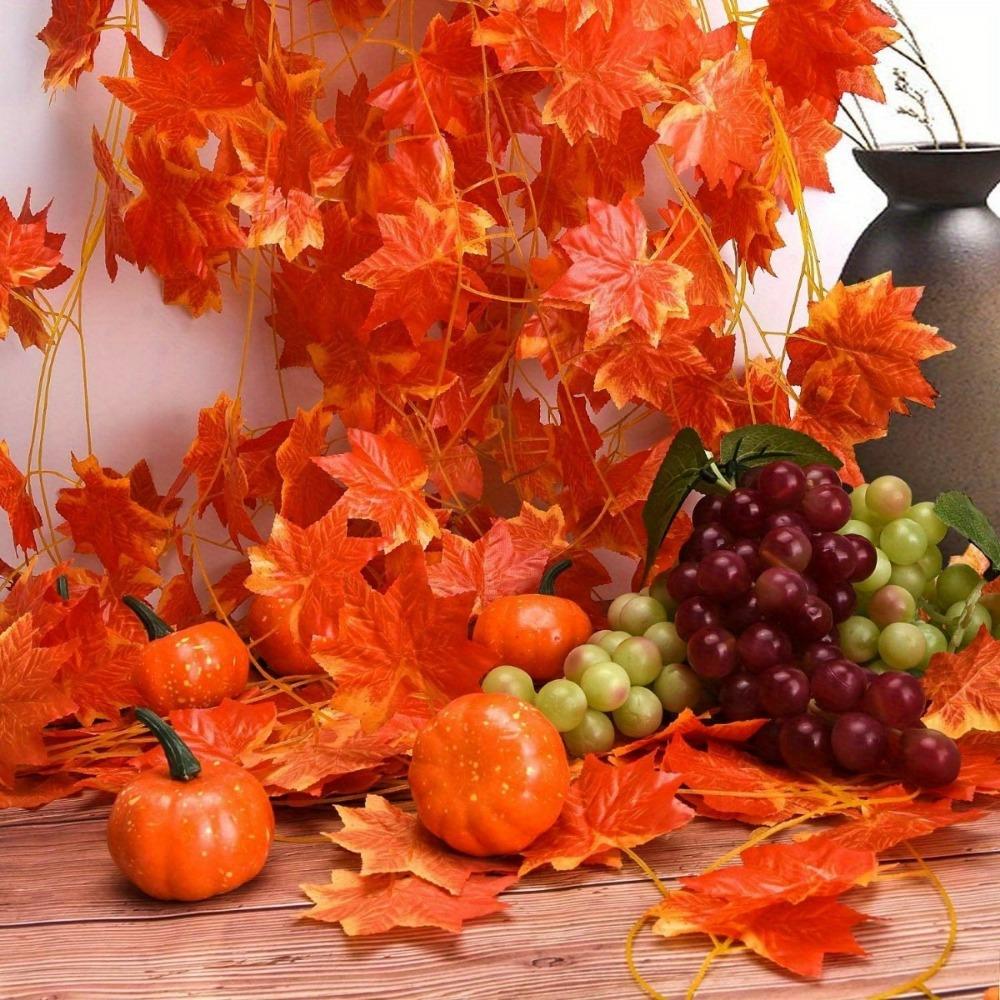 12 шт. осенняя гирлянда из листьев, искусственные кленовые листья, шелковая осенняя гирлянда из красных плющевых лоз для дома, свадьбы, вечеринки, сада, камина, декора