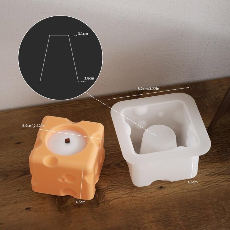 Многоцелевой прочный силиконовый подсвечник в форме сыра, набор портативных форм для резиновых гипсовых поделок разных размеров